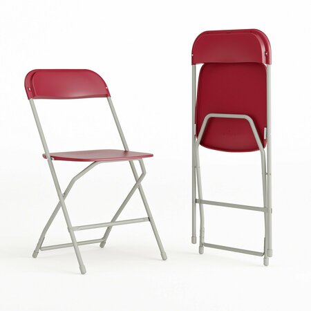 Flash Furniture Hercules Series Plastic Folding Chair Red - 2 Pack 650LB Weight Capacity Comfortable Event Chair - Lightweight Folding Chair 2-LE-L-3-RED-GG
